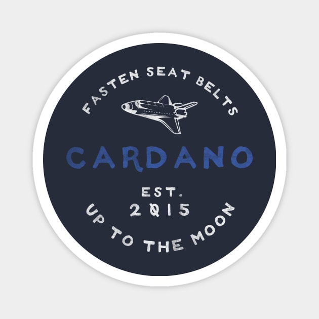 Cardano ADA Blockchain Cryptocurrency Logo Moon Astronaut Space Magnet by Kogarashi